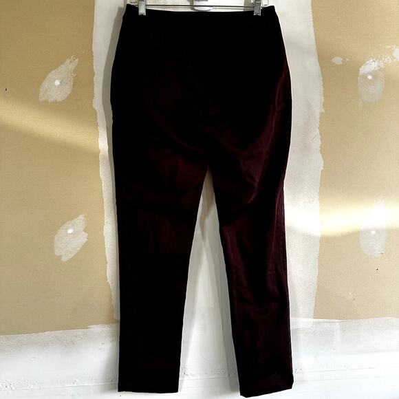 Cotelac Pants Skinny Trouser Ankle Career Preppy Zip Fly Cotton Brown NWOT M/L - Picture 5 of 5